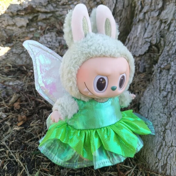 Disney Tinkerbell Fairy Dress and Metallic Wings Outfit for Labubu - Picture 11 of 11